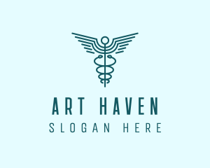 Medical Healthcare Caduceus logo design