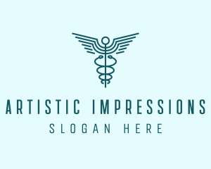 Medical Healthcare Caduceus logo design