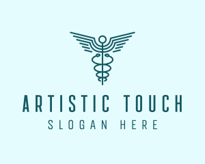 Medical Healthcare Caduceus logo design