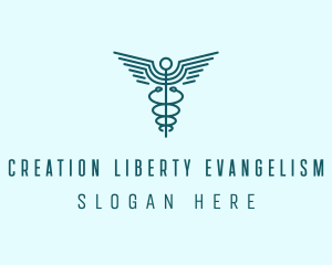 Medical Healthcare Caduceus logo design