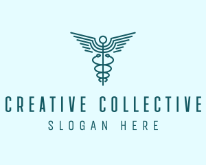 Medical Healthcare Caduceus logo design