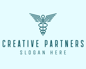 Medical Healthcare Caduceus logo design