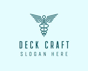 Medical Healthcare Caduceus logo design