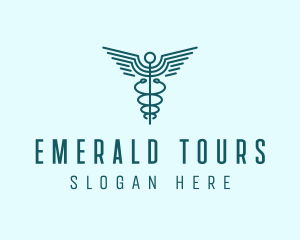 Medical Healthcare Caduceus logo design