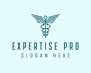 Medical Healthcare Caduceus logo design