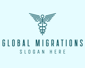 Medical Healthcare Caduceus logo design