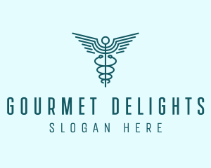 Medical Healthcare Caduceus logo design