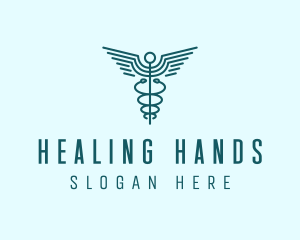 Medical Healthcare Caduceus logo design