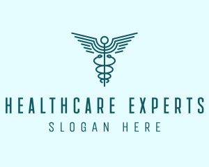 Medical Healthcare Caduceus logo design