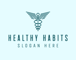 Medical Healthcare Caduceus logo design