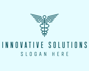 Medical Healthcare Caduceus logo design