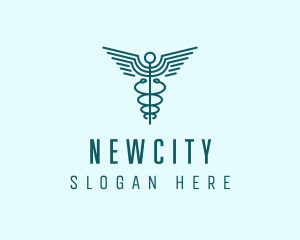 Medical Healthcare Caduceus logo design