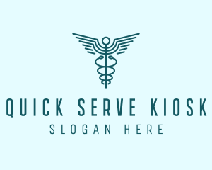 Medical Healthcare Caduceus logo design