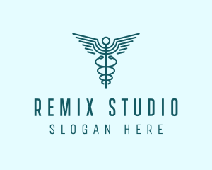 Medical Healthcare Caduceus logo design