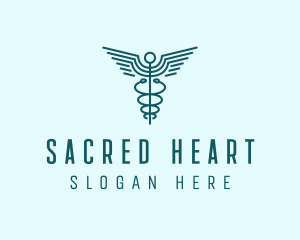 Medical Healthcare Caduceus logo design