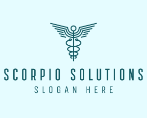 Medical Healthcare Caduceus logo design