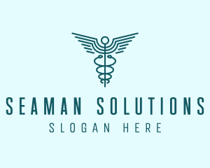 Medical Healthcare Caduceus logo design