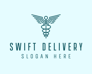 Medical Healthcare Caduceus logo design