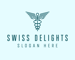 Medical Healthcare Caduceus logo design