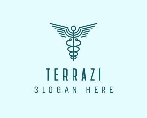 Medical Healthcare Caduceus logo design