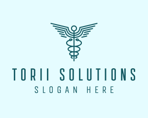 Medical Healthcare Caduceus logo design