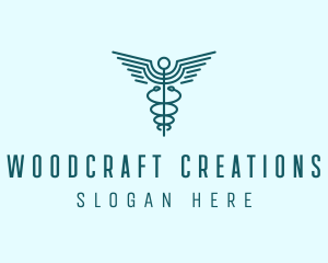 Medical Healthcare Caduceus logo design