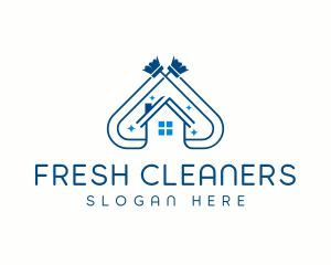 Housekeeping Broom Cleaner logo design