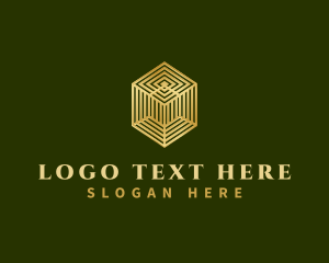 Luxury Geometric Cube  Logo