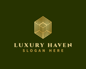 Luxury Geometric Cube  logo design