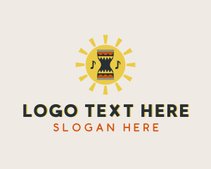 Talking Drum - African Drum Percussion logo design