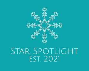 Winter Star Snowflake logo design