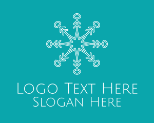 Winter Star Snowflake Logo