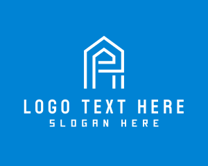Simple Letter E House  logo design