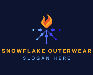 Ice Snowflake Fire  logo design