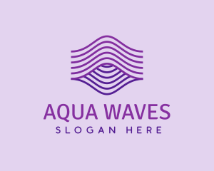 Abstract Wave Water Eye logo design