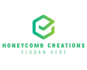 Hexagon Check Tick logo design