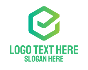 Verification - Green Hexagon Checkmark Tick logo design