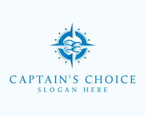 Captain - Compass Nautical Waves logo design