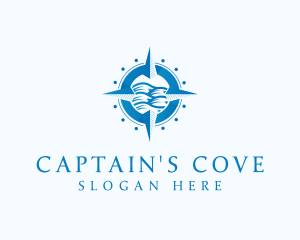 Captain - Compass Nautical Waves logo design