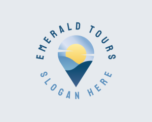 Mountain Travel Location Pin logo design