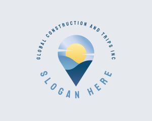 Mountain Travel Location Pin logo design