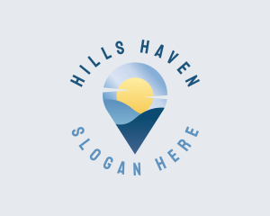 Mountain Travel Location Pin logo design