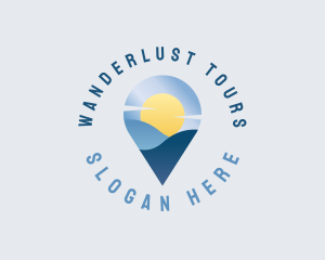 Mountain Travel Location Pin logo design