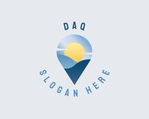 Tourist - Mountain Travel Location Pin logo design