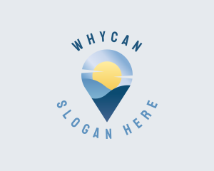 Travel Blogger - Mountain Travel Location Pin logo design