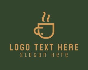 Teahouse - Golden Cup Letter C logo design