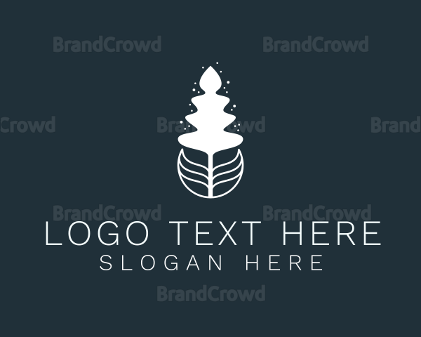 Abstract Leaf Pine Tree Logo