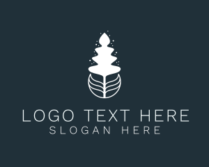 Plant - Abstract Leaf Pine Tree logo design