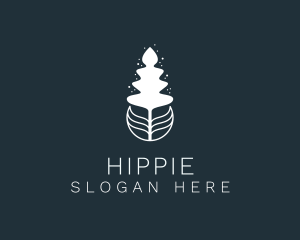 Eco - Abstract Leaf Pine Tree logo design