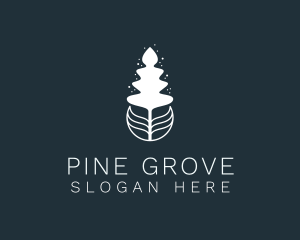 Abstract Leaf Pine Tree logo design